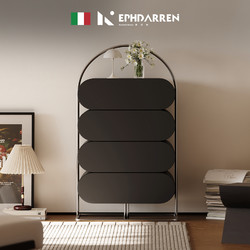 EPHDARREN/弗达伦 意式极简设计师高端黑色不锈钢实木现代简约四斗柜卧室储物大容量
