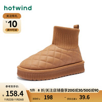 热风冬季女士时尚加绒加厚奶呼呼面包靴东北雪地靴 02棕色 40(正码)