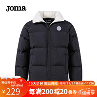 JOMA短款棉服男女同款2023软糯羊羔绒里冬季防风保暖立领棉衣外套 黑色 XL