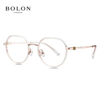 暴龙（BOLON）近视眼镜框2023复古镜架钛金属光学镜男女度数BH6016 B93-玫瑰金+透明 单镜框