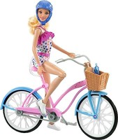 prime会员：Barbie 芭比 娃娃 自行车套装（带配件）