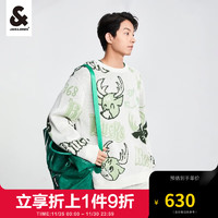 杰克·琼斯（JACK&JONES）秋冬男士NBA联名雄鹿队时尚字母刺绣针织衫毛衣223425023 C43缎白色 165/88A/XS