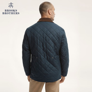 布克兄弟（BrooksBrothers）男士新翻领菱形格绗缝保暖休闲外套 4004-藏青色 S