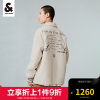 杰克·琼斯（JACK&JONES）2023冬潮流休闲廓形翻领毛呢字母刺绣夹克外套毛呢大衣223427007 月光灰A00 190/108A/XXL