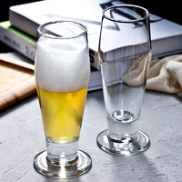 KINGZUO 玻璃杯高脚杯啤酒杯果汁杯奶茶杯沙冰杯透明水杯