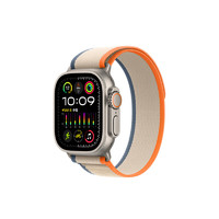 Apple Watch Ultra2 智能手表GPS+蜂窝款49毫米钛金属表壳橙配米色野径回环式表带S/M MRFL3CH/A