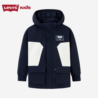 Levi's李维斯童装冬季儿童2件套夹克风衣男童保暖外套 深宝蓝色 130/64(7)