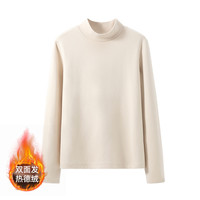 JEANSWEST 真维斯 ZR真维斯打底衫2023女秋冬季杏色半高领加绒显瘦内搭长袖上衣