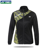 YONEX 尤尼克斯 羽毛球服 男士运动卫衣圆领薄款长袖外套立领上衣 长裤女 250188BCR女士外套 黑色 M