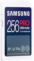 SAMSUNG 三星 PRO Ultimate SD 卡,256 GB,UHS-I U3,全高清 & 4K UHD,200 MB /