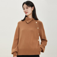 针织衫南法庄园宽松舒适含绵羊毛高领毛衣女