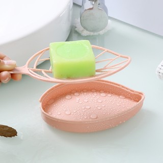创意树叶肥皂盒香皂盒双皂盒香皂置物架沥水肥皂盒肥皂架香皂托