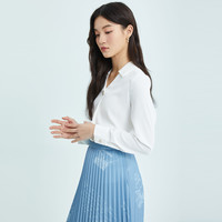 PRICH 经典纯色职场V领修身显瘦衬衫