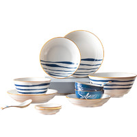 苏泊尔陶瓷碗碟套装餐具日式家用大汤碗盘子菜盘创意个性饭碗面碗