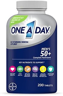 One-A-Day 男士 50+ 优势复合维生素，补充维生素 A、C、E、B6、B12、钙和维生素 D，200 片