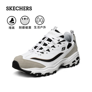 斯凯奇（Skechers）斯凯奇休闲鞋款经典熊猫鞋复古老爹鞋耐磨透气运动鞋 白色/浅灰色（男款） 39.5码