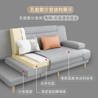 PINSHANGKAIDISI 品上凯迪斯 现代简约可拆洗多功能沙发床两用北欧简易出租房布艺懒人可折叠沙发床客厅沙发小户型折叠床两用 深灰麻布 升级可拆洗2.0米长1.2米宽