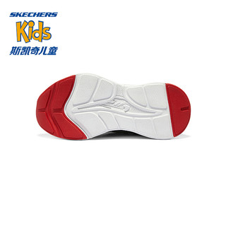 Skechers斯凯奇熊猫鞋儿童运动鞋商场同款冬大童跑步鞋405269L 黑色/白色/红色/BKWR 28.5码