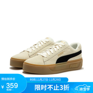 PUMA 彪马 女子 基础系列 板鞋 391942-01纯白色-黑色-金色 37UK4