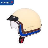 PLUS会员：RYMIC 睿觅 摩托车复古头盔 金红蓝骑士 M (适合头围55-56)