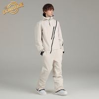 DONLOJOE 敦乔 品牌滑雪服套装男单双板连体滑雪衣裤户外防风防水防寒保暖滑雪衣 荧光绿D XS