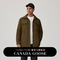 CANADA GOOSE Carlyle 男士黑标绗缝衬衫夹克大鹅外套 6845MB 49 军绿色 XS