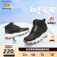 Skechers斯凯奇男女童棉鞋冬季儿童雪地靴4-16岁大童二棉鞋加绒鞋8701647L 黑色/BLK 39码