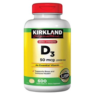 科克兰 Kirkland柯克兰 维生素d3成人2000单位软胶囊 补充维生素d 可兰补钙 美国进口 600粒/瓶