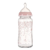 NUK 德国进口 婴儿宽口玻璃奶瓶新生儿耐高温彩色奶瓶120\/240ml 粉色240ml(0-6硅胶)+3赠品