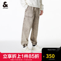 杰克·琼斯（JACK&JONES）冬季裤子束脚做旧复古水洗牛仔裤长裤男装223432084 浅棕色E12 185/88A/XLRW