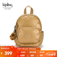 Kipling女款迷你冬轻便小包斜挎包双肩背包MINI BACKPACK 金属金棕色