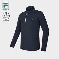 FILA 斐乐男子针织长袖POLO衫2024春简约高尔夫运动上衣 传奇蓝-NV 175/96A/L