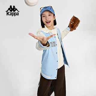 卡帕（Kappa）棒球服2023女运动复古针织卫衣休闲拼色开衫外套K0D82WK70 秋玲蓝-8145 S