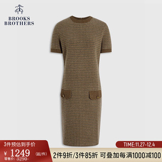 布克兄弟（BrooksBrothers）女士秋绵羊毛圆领短袖连衣裙 B245浅褐色 XS