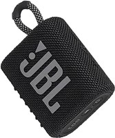 JBL 杰宝 GO 3 便携式无线蓝牙音箱，带有集成环， USB C 充电线，黑色