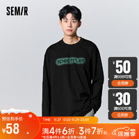 Semir 森马 长袖T恤男2023冬季美式字母印花打底衣潮流休闲上衣109723101106