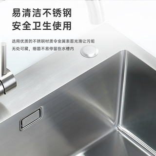 苏泊尔（SUPOR）厨房水槽大单槽 手工水槽洗菜盆一体盆304不锈钢洗碗水槽68*45