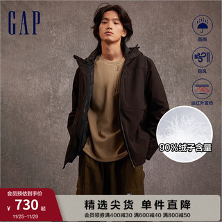 Gap 盖璞 男女装秋季2023新款防风防雨三合一外套720838发热保暖羽绒服 黑色 185/104A(L)