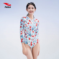 浩沙（hosa）游泳衣女三角连体长袖防晒运动冲浪性感泡温泉女士泳衣 白色 L 