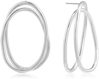 SNIDEL 双圆圈耳环, F, 金属, 无宝石