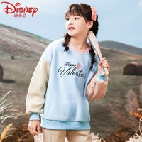 Disney 迪士尼 儿童加绒卫衣女童2022新款冬季女孩保暖上衣秋冬女大童棉衣