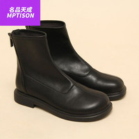 MPTISON 名品天成 自然卷弹力裸靴韩版瘦瘦靴 马丁靴