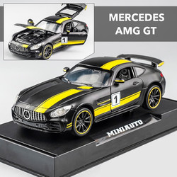 飞越无限 奔驰车模AMG GTR模型绿魔超跑模型合金汽车模型仿真收藏模型1:32 奔驰GT黑黄