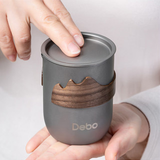 Debo德铂纯钛旅行茶具套装户外功夫茶工具便携手提包一壶三杯磨砂款