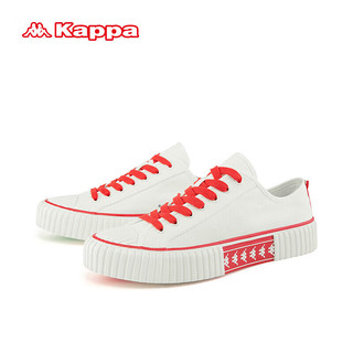 KAPPA卡帕休闲经典帆布鞋女透气轻便小白鞋运动板鞋女 韩国白 37