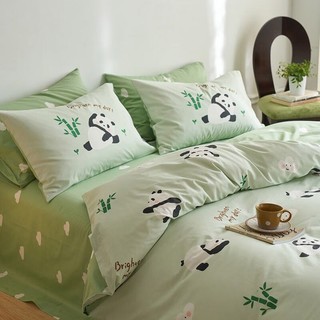 Dohia 多喜爱 床上四件套 全棉熊猫印花床上用品 床单被套四件套1.8床229*230cm