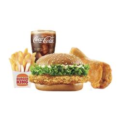 burgerking汉堡王4件套炫辣鸡腿堡王道椒香鸡腿薯霸王小可口可乐中