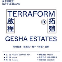 TERRAFORM COFFEE ROASTERS 啟程拓殖 玫瑰花 柚子 巴拿马瑰夏90+实验处理批次咖啡豆16g