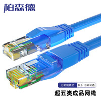 BOSENDE 柏森德 超五类网线 cat5e类千兆无氧铜非屏蔽成品连接线 家用宽带网络跳线 蓝色0.2米 BSD-L5002