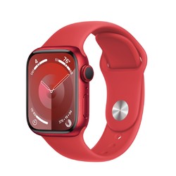 Apple 苹果 Watch Series 9 智能手表 红色铝金属表壳 红色橡胶表带 M/L